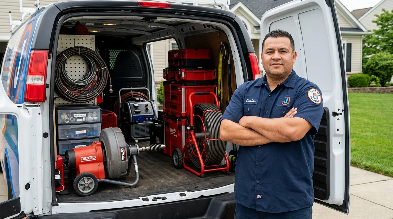 Professional drain cleaning equipment and Johns Plumbing LLC plumber in Aliceville