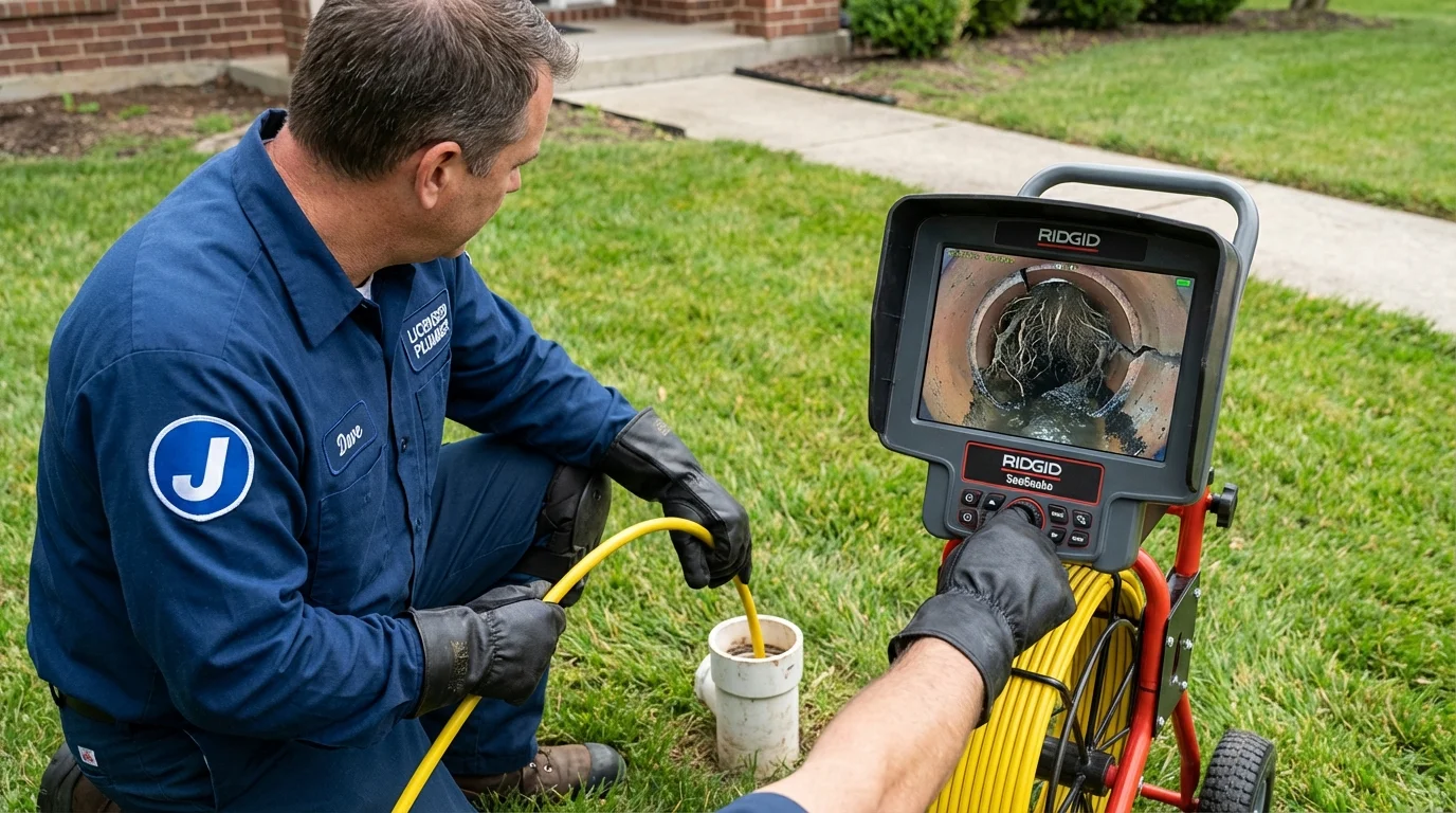 Sewer camera inspection being performed by Johns Plumbing LLC in Aliceville